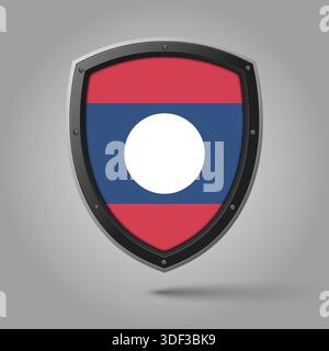 National Shield of LAOS Flag with Original color Stock Vector