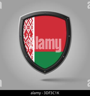 National Shield of BELARUS Flag with Original color Stock Vector