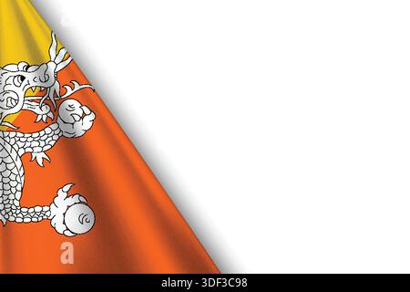 Waving Bhutan flag, official colors and ratio correct. Bhutan national ...