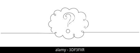 A speech bubble icon, a single line vector icon with an question mark. Editable line Stock Vector