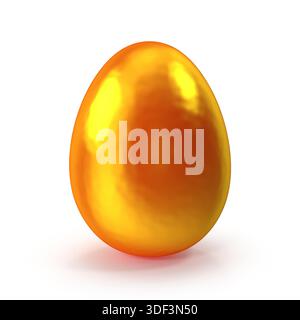 Golden Egg Shiny Metallic Render Stock Photo