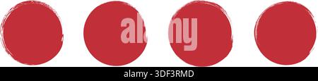 red round brush painted circle banner on transparent background. Stock Vector