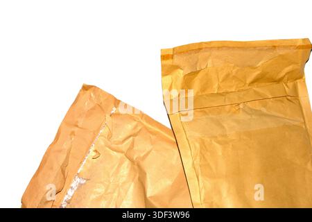 Packing envelope padded mailer bag opened and empty recycling shipping postal waste Stock Photo