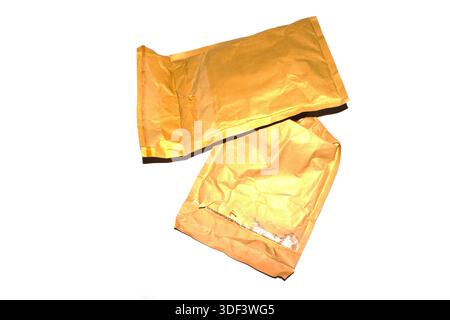 Packing envelope padded mailer bag opened and empty recycling shipping postal waste Stock Photo