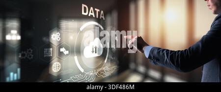 Cloud Computing, Data Storage and Security 2026 concept. Stock Photo