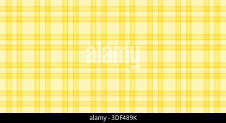 Duvet plaid check seamless, equal textile texture fabric. String tartan vector pattern background in yellow and light goldenrod colors palette. Stock Vector