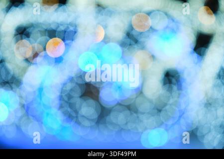 Abstract circular bokeh background of Christmas light. New Year concept Stock Photo