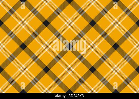 Christmas ornament textile vector pattern, endless texture tartan fabric. Festive background seamless plaid check in bright and black colors palette. Stock Vector