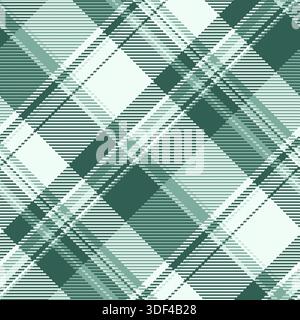 November textile seamless tartan, man pattern fabric vector. Usa background plaid texture check in mint cream and teal colors palette. Stock Vector