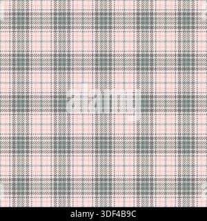 Christmas ornament plaid tartan pattern, customize background fabric vector. France textile texture check seamless in misty rose and gray quill colors Stock Vector