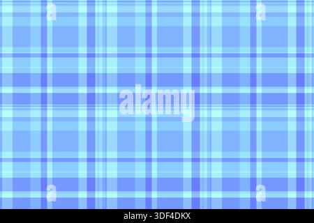 Carpet pattern tartan plaid, interior texture fabric background. Geometric textile check seamless vector in blue and cyan colors palette. Stock Vector
