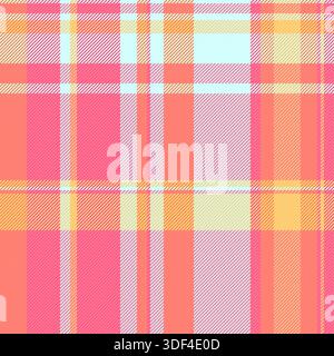 Scrapbooking background seamless vector, italian check textile tartan. Symmetry plaid fabric pattern texture in red and light colors palette. Stock Vector