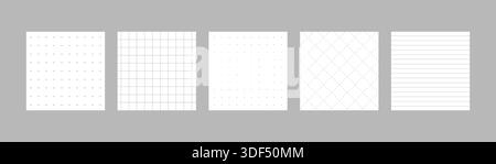 Printable diary sheet template. Seamless page pattern for vintage journal. Notebook and planner background. Simple Vector illustration Stock Vector