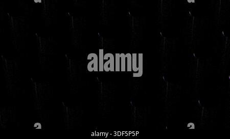 Abstract image formed by vertical and parallel extruded cylinders of metallic gray color with a black background and illuminated with pink light Stock Photo