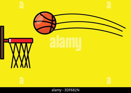 Basketball background illustration with clear copy space, ideal for posters, promotions, and sports marketing designs with a bold and energetic feel Stock Vector