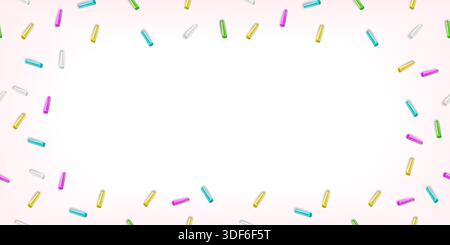 colorful frame pattern with sprinkles and copy space. Stock Vector