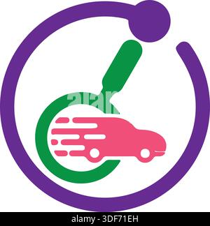car search logo design car modern logo search ingine Stock Vector