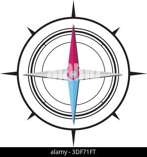 Compass icon. Flat design. Vector illustration Stock Vector