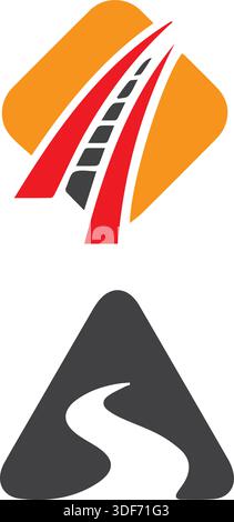 Creative road journey logo design. Road logo vector design template. Pro Vector Stock Vector