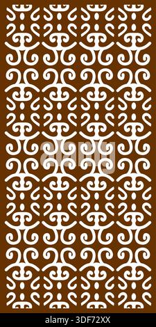 Abstract decorative panel pattern. Traditional ethnic motif vector illustration. Stencil design Stock Vector