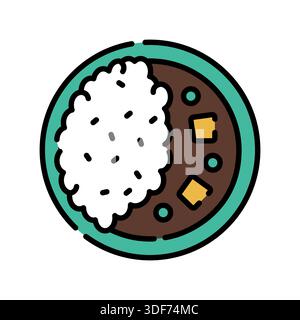curry color line icon. Vector isolated element. Editable stroke. Stock Vector