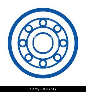 This image features a simple blue circular logo design with dot elements, perfect for branding or marketing purposes, showcasing modern and minimal st Stock Vector