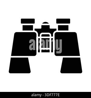 This black silhouette of binoculars icon represents adventure and exploration, perfect for outdoor themes, travel promotions, or nature-related projec Stock Vector