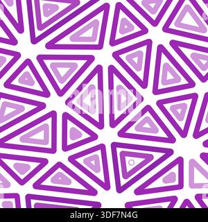 Triangles pattern geometric design. Big shape size. Multiple repeated inner triangles. One tone colored style. Repeatable pattern. Stock Vector
