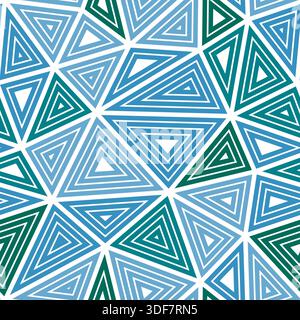 Abstract Mosaic Background. Big triangles size. Multiple repeated inner triangles. Multiple colors style. Repeatable pattern. Elegant vector tiles. Stock Vector