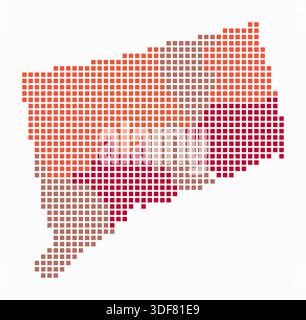 Square dots pattern map of Connecticut. Dotted pixel map with flag ...