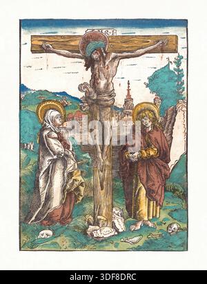 . Christ on the Cross between Mary and St John (detail) . circa 1512 ...