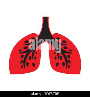Human Lungs with Tree Branches and Leaves Vector Illustration for Health and Environment Concept Stock Vector