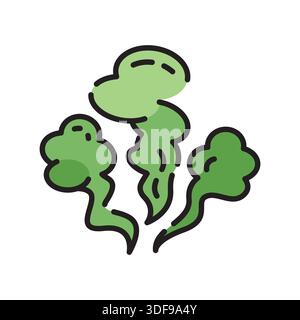 smell black line icon. Vector isolated element. Editable stroke. Stock Vector