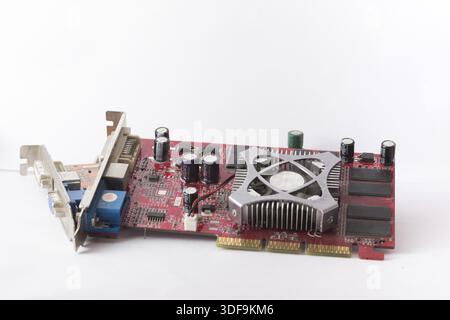 Two computer graphic cards on white background Stock Photo