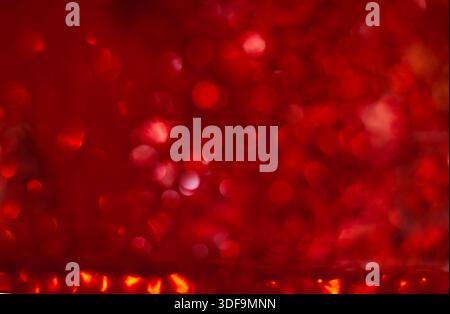 Vibrant Red Abstract Bokeh Background with Circles and Light Effects Stock Photo