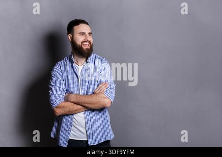 Handsome confident bearded man portrait Stock Photo