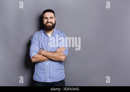 Handsome confident bearded man portrait Stock Photo