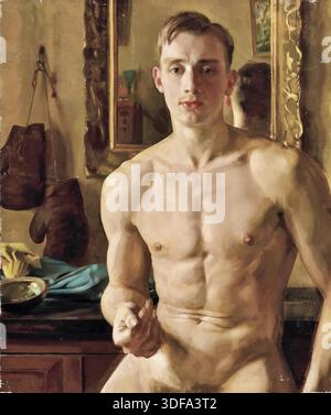 The Boxer, 1933 painting by Konstantin Somov Stock Vector