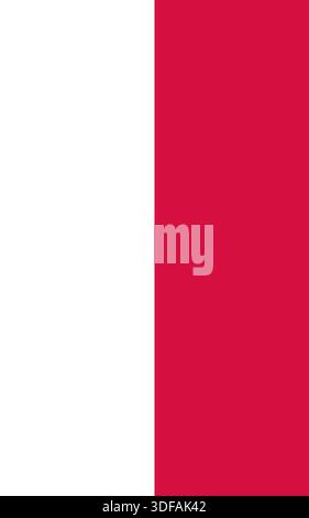 Poland vertical flag in official colors, dimensions and aspect ratio. Vector flag symbolizing national pride, identity, heritage, patriotism and authority Stock Vector
