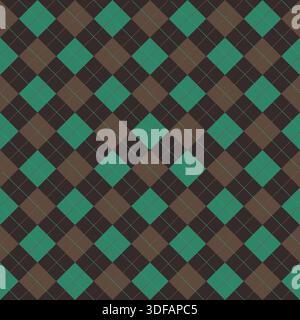 Argyle pattern plaid seamless fabric design Stock Vector