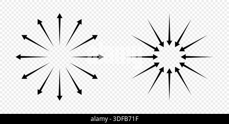 Inward and outward arrows in circular Stock Vector