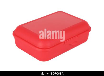 Plastic lunch box isolated on white background Stock Photo