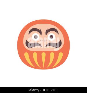Japanese Daruma Doll Vector Illustration. Daruma is japanese wish doll Stock Vector