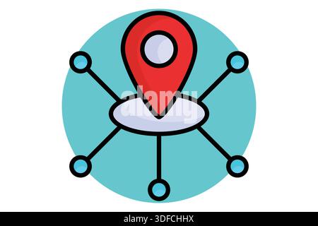 Mobility icon. colored outline icon style. benefit elements vector illustration Stock Vector