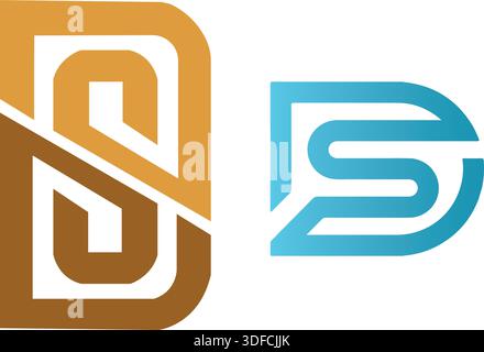 Initial letter ds logo or sd design vector Stock Vector