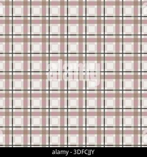 Vintage Blush Cream Check Plaid Pattern Stock Vector