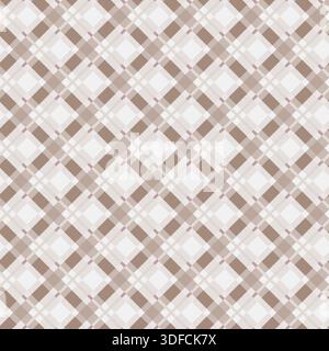 Warm Taupe Diagonal Check Plaid Pattern Stock Vector