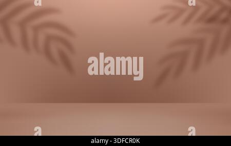Mock up 3D stage with shadow overlay from branches, leaves, plants. Stock Vector
