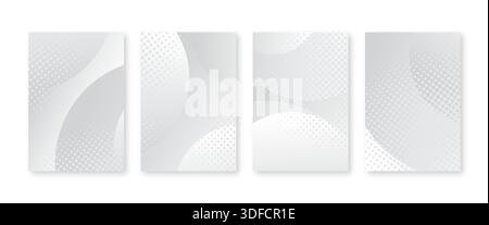Minimal covers set. Halftone dots pattern Stock Vector