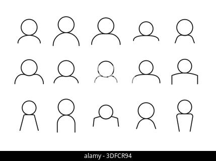 People icon set. Line pictogram of user. Stock Vector